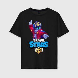 Футболка оверсайз женская STU - Brawl Stars, цвет: черный