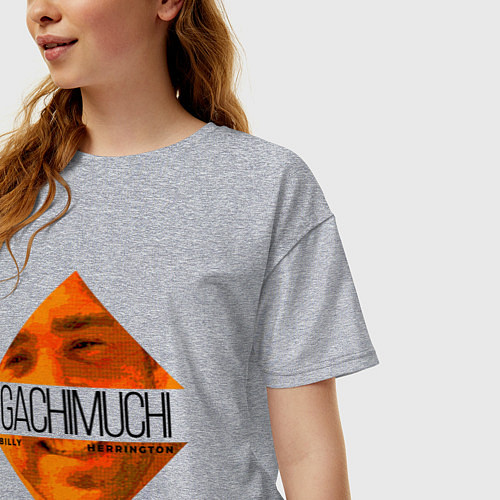 Женская футболка оверсайз GACHIMUCHI Billy Herrington / Меланж – фото 3