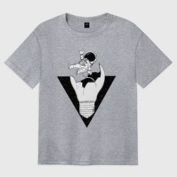 Женская футболка оверсайз Космонавт падает