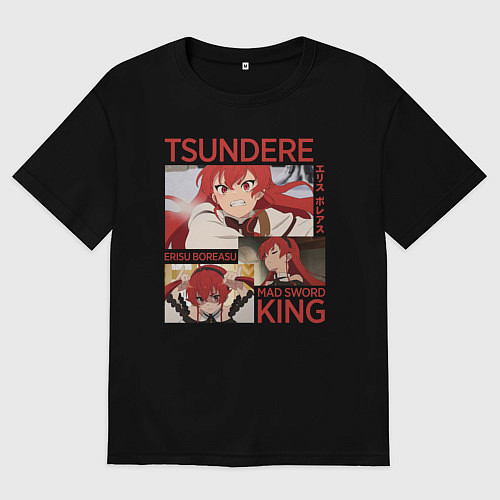 Женская футболка оверсайз Tsundere / Черный – фото 1