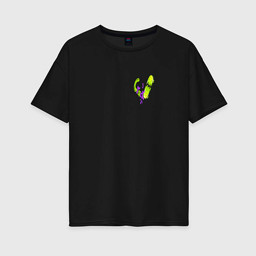 Женская футболка оверсайз Скейт треск / Черный – фото 1