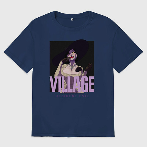 Женская футболка оверсайз Resident evil vampire / Тёмно-синий – фото 1