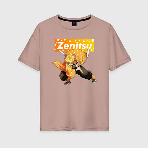 Женская футболка оверсайз ЗЕНИЦУ ZENITSU / Пыльно-розовый – фото 1