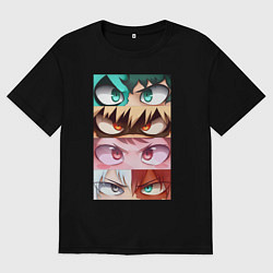 Футболка оверсайз женская MY HERO ACADEMIA MHA, цвет: черный