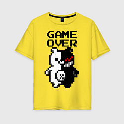 Футболка оверсайз женская MONOKUMA GAME OVER, цвет: желтый