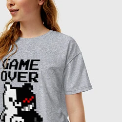 Футболка оверсайз женская MONOKUMA GAME OVER, цвет: меланж — фото 2