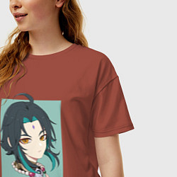 Футболка оверсайз женская Сяо, цвет: кирпичный — фото 2