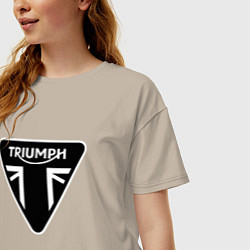 Футболка оверсайз женская Triumph Мото Лого Z, цвет: миндальный — фото 2