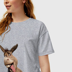 Футболка оверсайз женская Шрек: Осел, цвет: меланж — фото 2