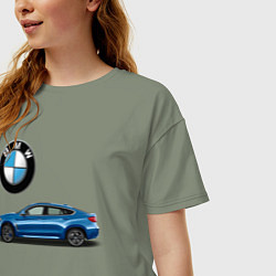 Футболка оверсайз женская BMW X6, цвет: авокадо — фото 2