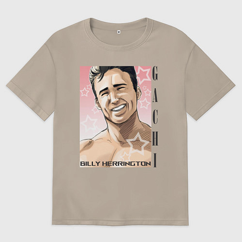 Женская футболка оверсайз Gachi / Миндальный – фото 1