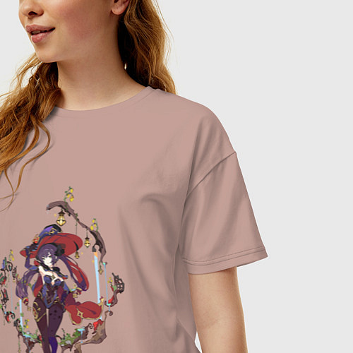 Женская футболка оверсайз Астролог Мона Мегистус / Пыльно-розовый – фото 3