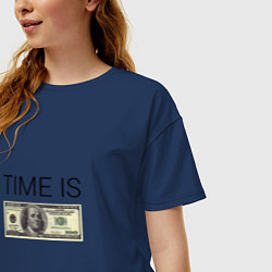 Футболка оверсайз женская TIME IS MONEY, цвет: тёмно-синий — фото 2