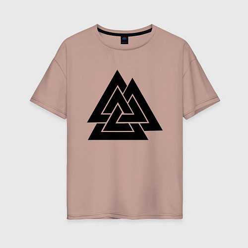 Женская футболка оверсайз Валькнут Valknut Z / Пыльно-розовый – фото 1