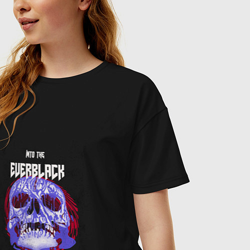 Женская футболка оверсайз Skull / Черный – фото 3