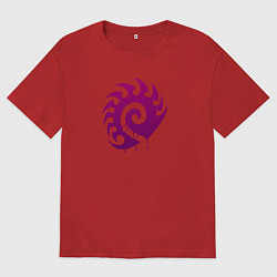 Футболка оверсайз женская Zerg logo Purple, цвет: красный