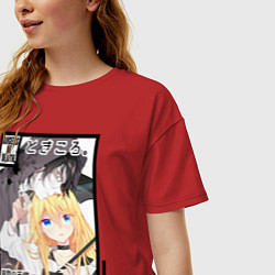 Футболка оверсайз женская Ангел кровопролития, цвет: красный — фото 2