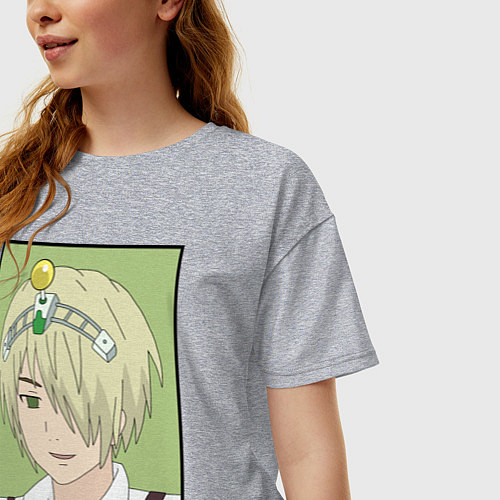 Женская футболка оверсайз Кускэ Сайки с волосами на глазу / Меланж – фото 3