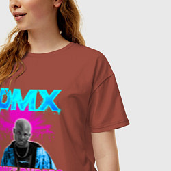 Футболка оверсайз женская DMX NEON ЛЕГЕНДА РЭПА, цвет: кирпичный — фото 2