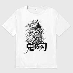 Футболка оверсайз женская Иноске Хашибира Kimetsu no Yaiba, цвет: белый