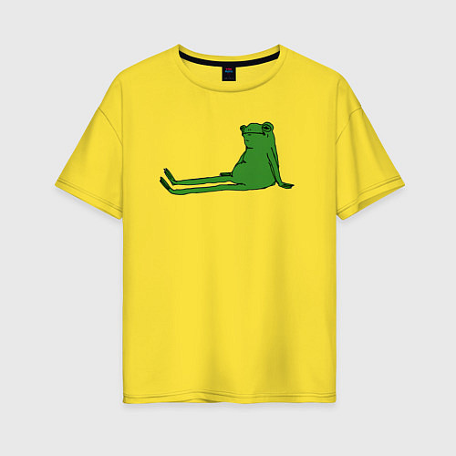 Женская футболка оверсайз Лягушка приуныла / Желтый – фото 1