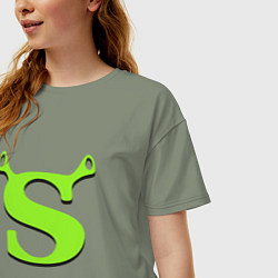 Футболка оверсайз женская Shrek: Logo S, цвет: авокадо — фото 2