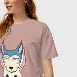 Футболка оверсайз женская Animals love Beastars, цвет: пыльно-розовый — фото 2