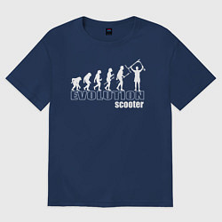 Футболка оверсайз женская Эволюция трюкового самоката, цвет: тёмно-синий