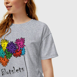 Футболка оверсайз женская Blotslets, цвет: меланж — фото 2