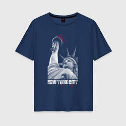 Футболка оверсайз женская Statue Of Liberty, цвет: тёмно-синий