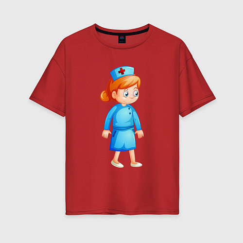 Женская футболка оверсайз Медсестра Medic Z / Красный – фото 1