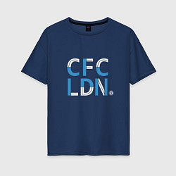 Футболка оверсайз женская FC Chelsea CFC London 202122, цвет: тёмно-синий