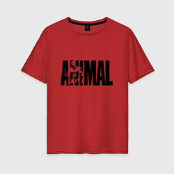 Футболка оверсайз женская ANIMAL ЭНИМАЛ, цвет: красный