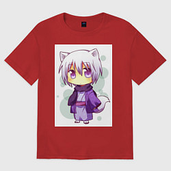Футболка оверсайз женская Ёкай Томоэ, цвет: красный