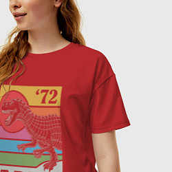 Футболка оверсайз женская T-rex Dino 72, цвет: красный — фото 2