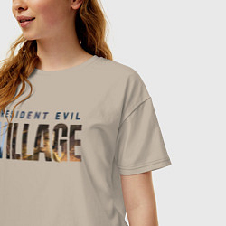 Футболка оверсайз женская Resident Evil 8 Village Logo, цвет: миндальный — фото 2