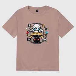Футболка оверсайз женская THE BINDING OF ISAAC WHO AM I, цвет: пыльно-розовый