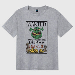 Футболка оверсайз женская Shrek: Wanted, цвет: меланж