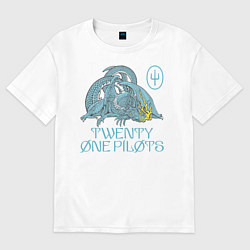 Футболка оверсайз женская Twenty one pilots SaI Дракон, цвет: белый