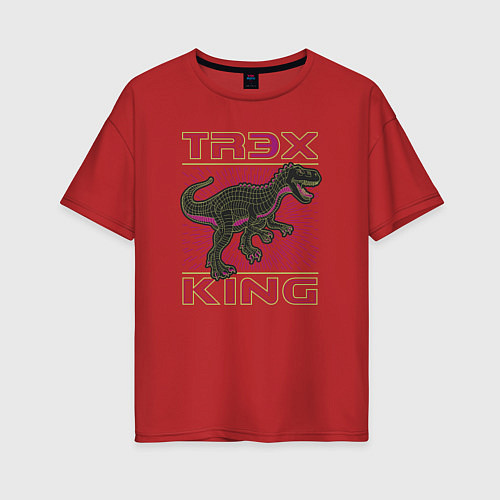 Женская футболка оверсайз T-rex Король динозавров / Красный – фото 1