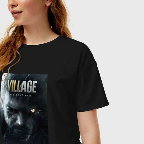Женская футболка оверсайз Resident Evil Village / Черный – фото 3