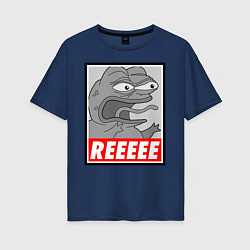 Футболка оверсайз женская Pepe trigger, цвет: тёмно-синий