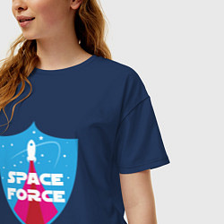 Футболка оверсайз женская Space Force, цвет: тёмно-синий — фото 2