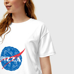 Футболка оверсайз женская NASA Pizza, цвет: белый — фото 2