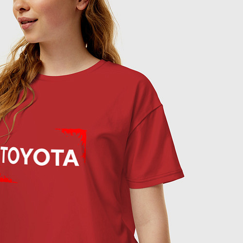 Женская футболка оверсайз Тойота - Огонь / Красный – фото 3