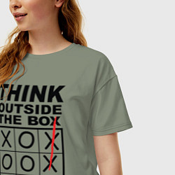 Футболка оверсайз женская THINK OUTSIDE THE BOX, цвет: авокадо — фото 2