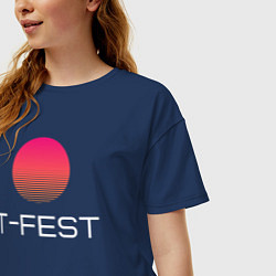 Футболка оверсайз женская T-Fest, цвет: тёмно-синий — фото 2