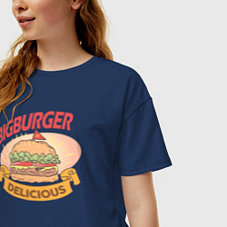 Футболка оверсайз женская Delicious Burger, цвет: тёмно-синий — фото 2
