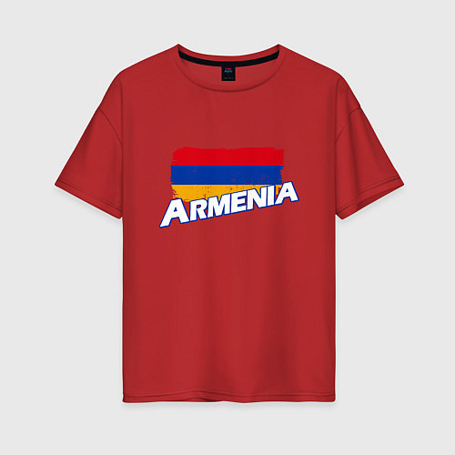 Женская футболка оверсайз Armenia Flag / Красный – фото 1