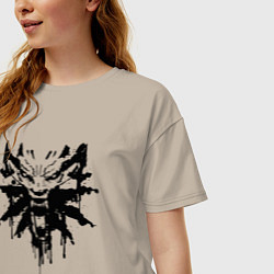 Футболка оверсайз женская The Witcher подтеки лого, цвет: миндальный — фото 2